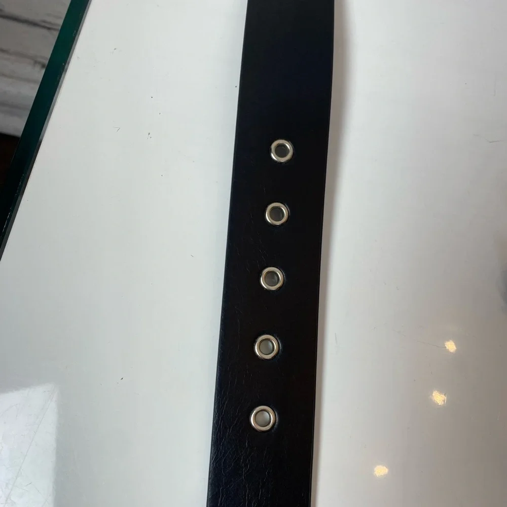 No Boundaries Black Vegan Leather Star Studded Belt Emo Belt Waist 34-38 Large